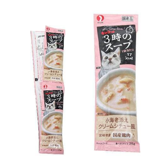 ペットライン　キャネット　３時のスープ　小海老添え　クリームシチュー風　１００ｇ（２５ｇX４連）X５０　猫　おやつ　ＣＲＣ35―25―80―00―00