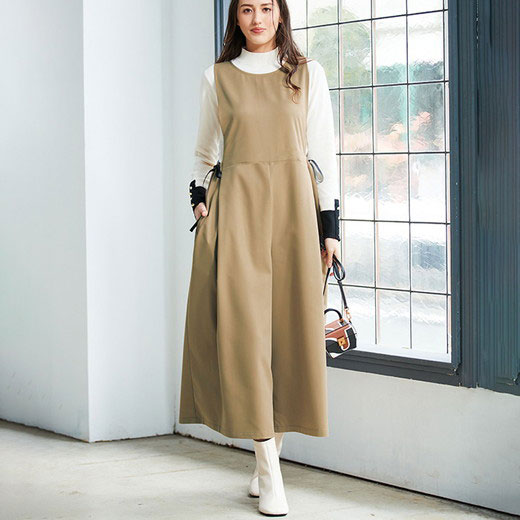 [最安値挑戦]！サイドリボンデザインサロペット レディース 秋 オールインワン サロペット M-LL