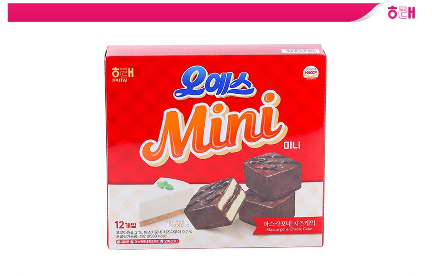 [韓国 お菓子] 新商品オイェスミニマスカルポーネチーズ味 192g*10セット