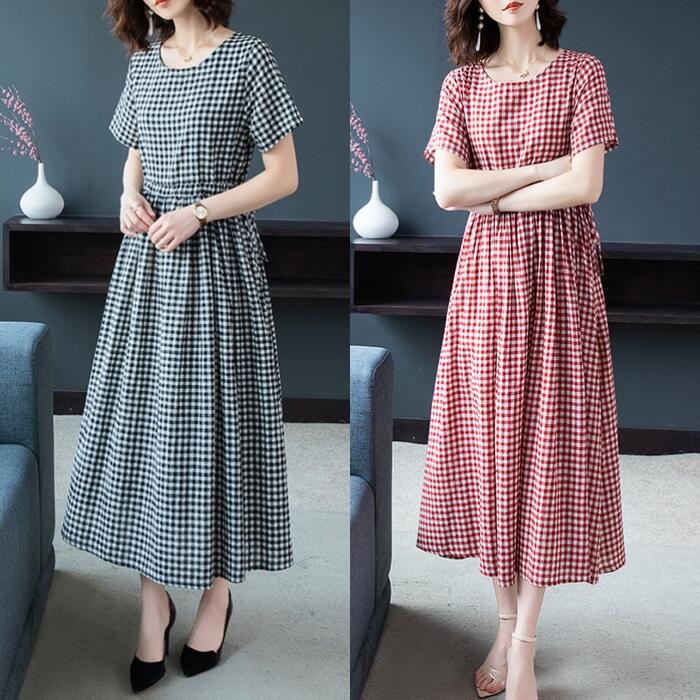 30代 麻 ブラック ロング丈 袖あり 40代 リネン混 涼しい 半袖 フェミニン ワンピ レッド カジュアル ワンピース 黒 ナチュラル 20代 ロングワンピ 薄手 赤 リネン ドレス レディー