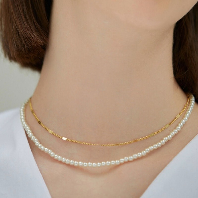 ENGBROX / coco pearl necklace / Red Velvet 着用