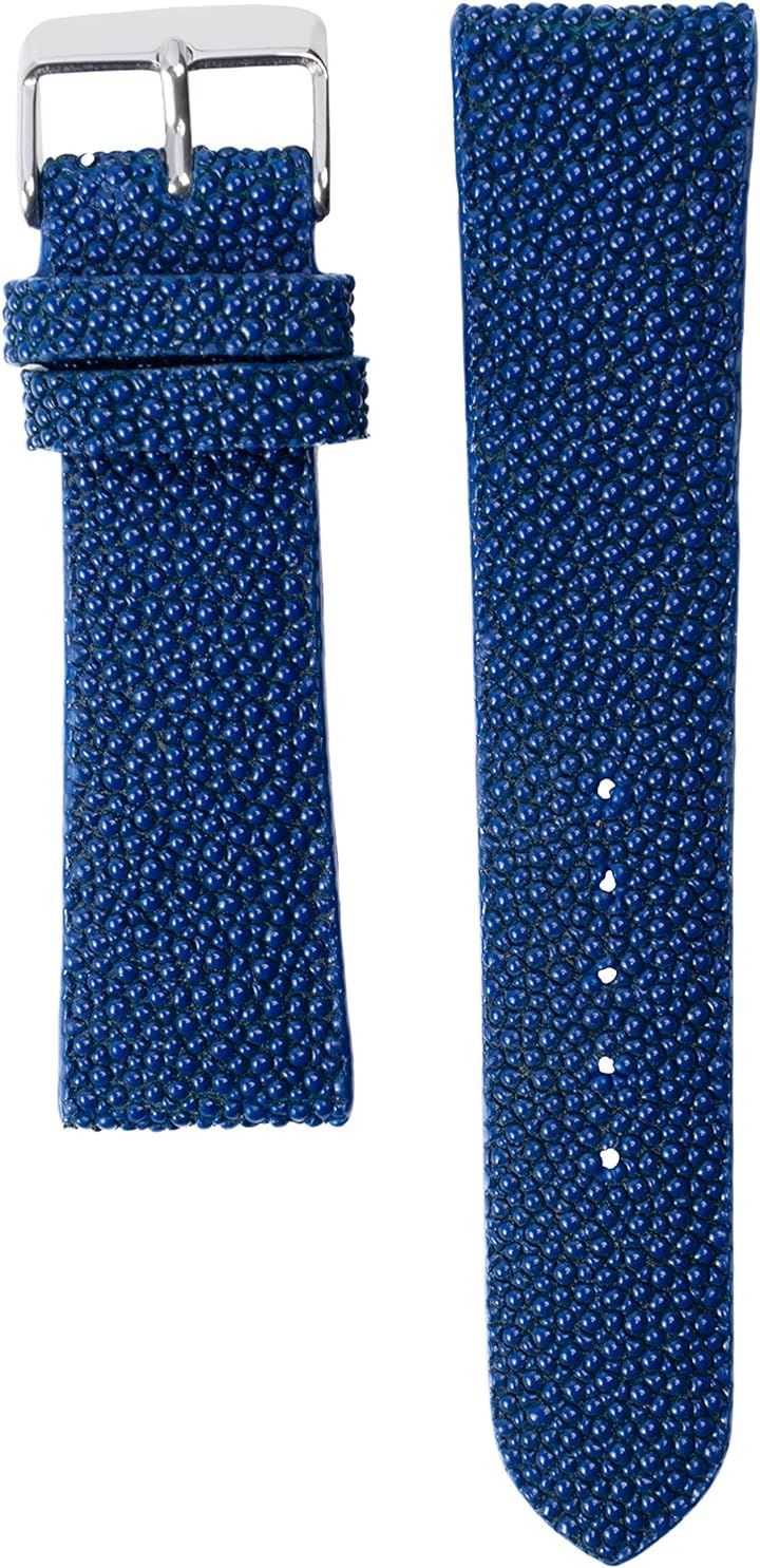 Thai Sawadee スティングレイ 腕時計ベルト バンド ガルーシャ エイ革 天然 レザー リザードレザー( スティングレイブルー光沢無, 26mm)