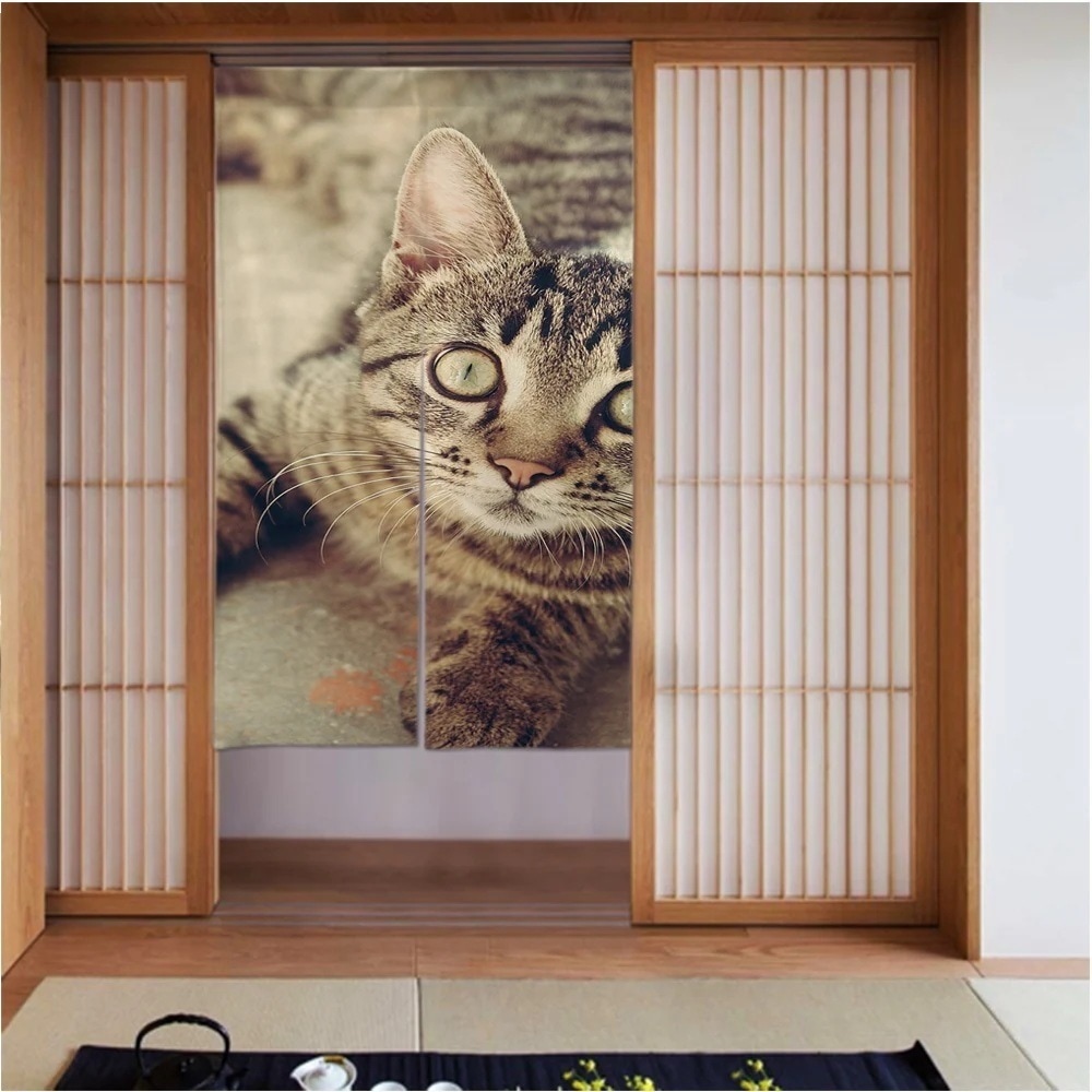 カーテン3456in 猫-動物-かわいい-ペット-猫-子猫 良いドレープ滑らかでしわになりにくい