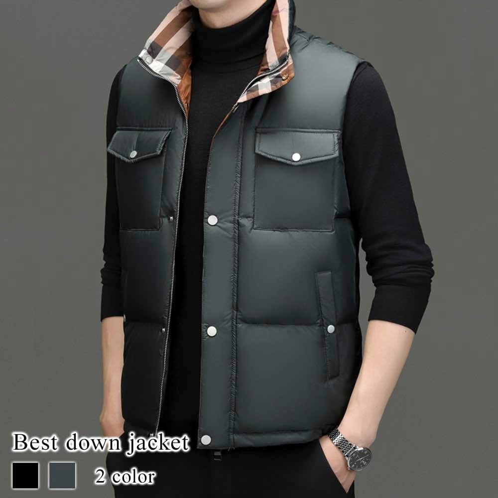 ベスト メンズ ベストダウンジャケット 暖かい 中綿 カジュアル 冬 厚手 部屋着 ビジネス ダウン ゴルフウェア おしゃれ ルームウェア ブランド セーター アウトドア ウール ダウンベスト ゴルフ