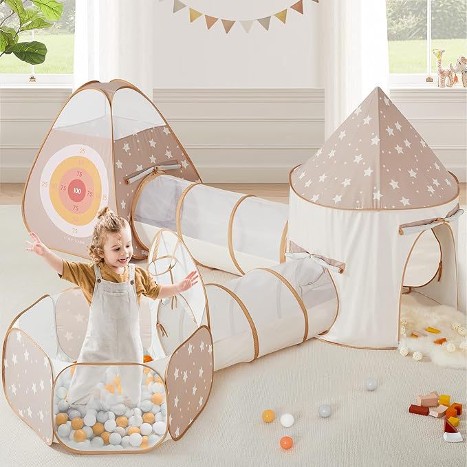 Maibeibi Cross-border 5-in-1 Children s Tent 5ピースセットインドアオーシャンボールプールベビークロールトンネルフェンスの組み合わせ