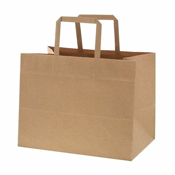 （まとめ買い）シモジマ SWAN 紙袋 Nフラットチャームバッグ 280-1（平手） 未晒無地 50枚 幅280xマチ180x高220mm 003277530 [x3セット]