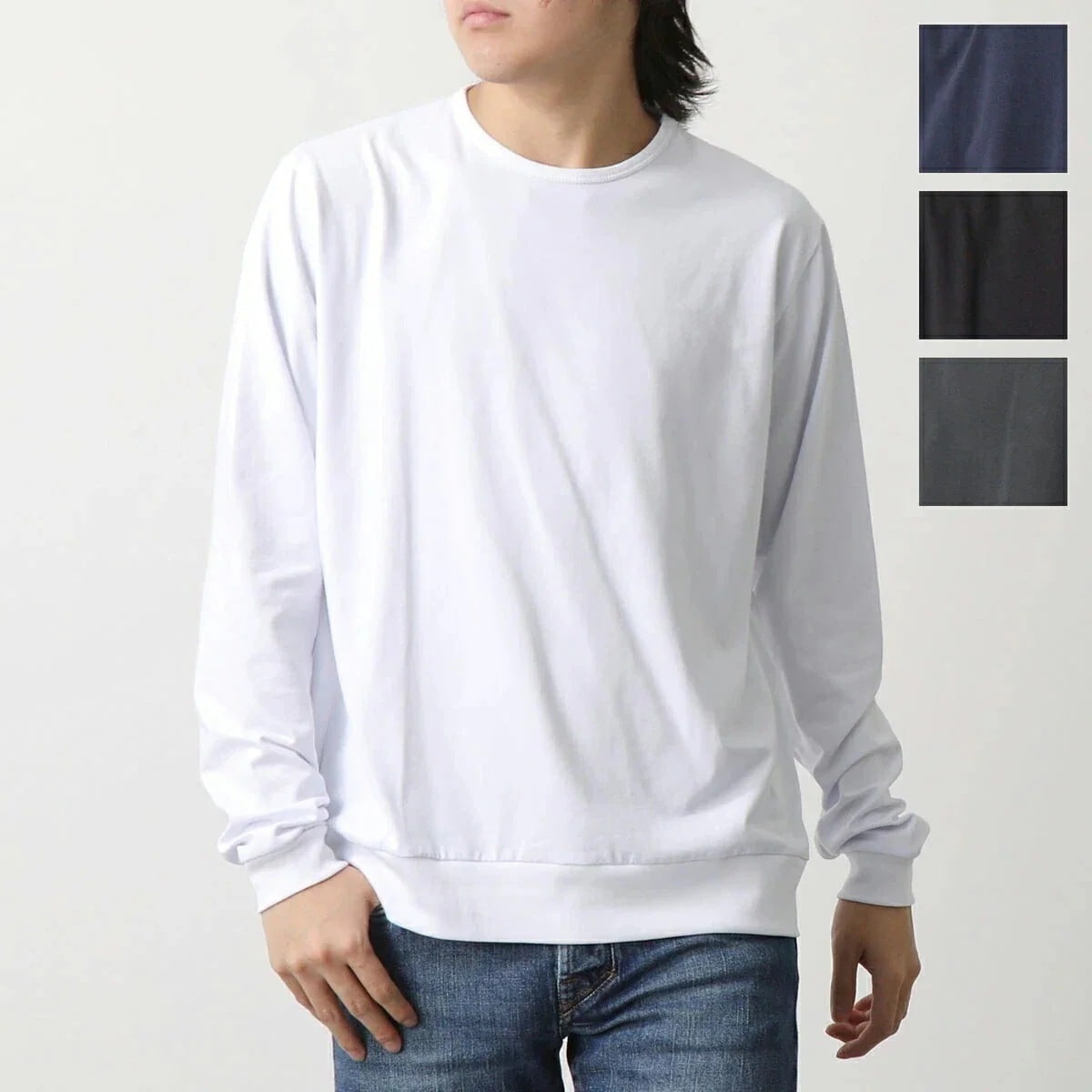 giabs ARCHIVIO ジャブスアルキヴィオ Tシャツ GRT L メンズ 長袖 ロンT カットソー 無地 クルーネック ストレッチ カラー4色