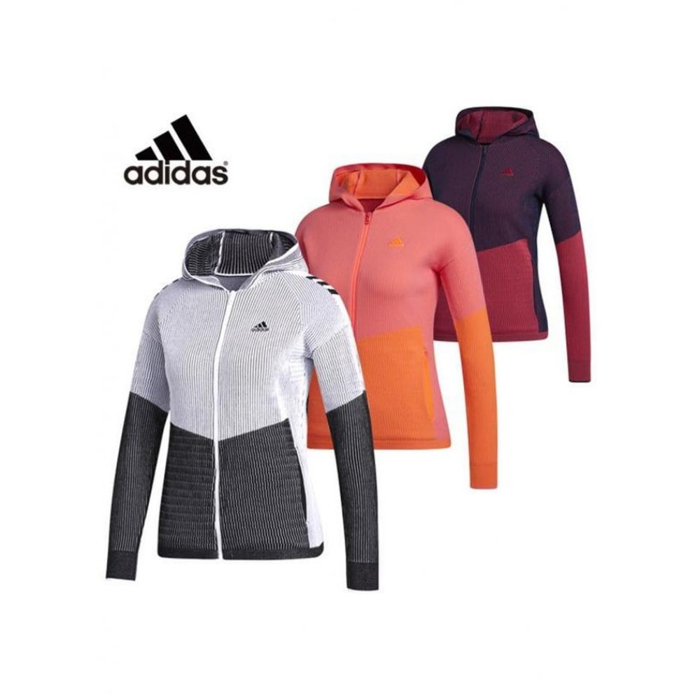 アディダスゴルフアディダス FW 女性用フード付きニットジャケット FS6363 FS6364 FS6365 FS6493