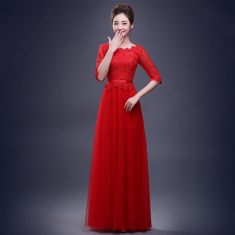 カラードレス 赤 安い 演奏会 ロングドレス パーティードレス 結婚式 花嫁 フォーマルドレス 二次 7,740円