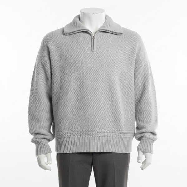 GFORE RIBBED FUNNEL NECK QUARTER ZIP SWEATER GMS000004-LHGR 男性 リブ編みファンネルクォータージップセーター