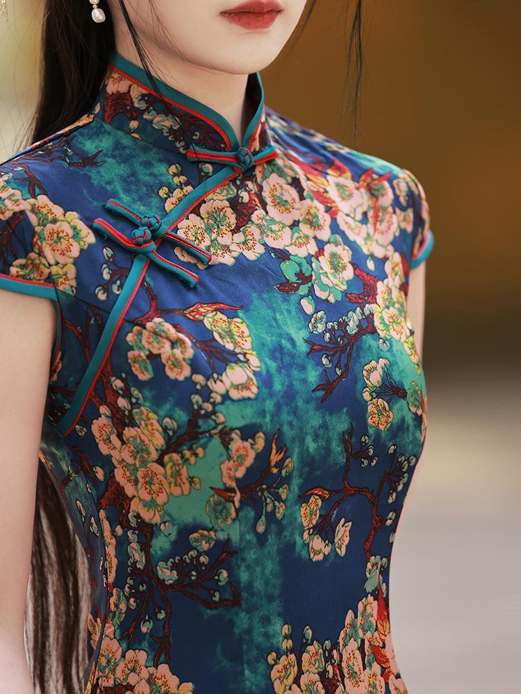 チャイナドレス若いスタイルの女性のハイエンドスタイル改善された毎日夏古い上海レトロ漢服スタイルの婦人服