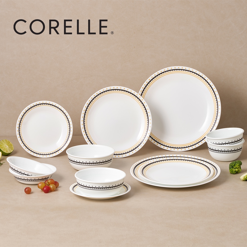 アドラブルドッツ 12ピース ガラスディナーセット ブラック