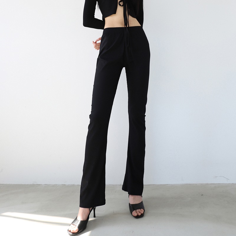 ASSAY_STRIPE BELL BOTTOM PANTS [BLACK]