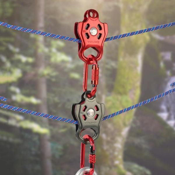 登山 滑車 自在金具 ロープ調節 最大耐荷重38KN 高品質 耐久性 頑丈 軽量 小型 コンパクト 大きな荷物を運ぶ 簡単 使いやすい 迅速 山の救助 タワー作業 救助