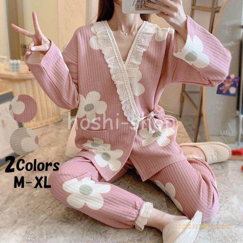 1つ買うと10個無料授乳服 妊婦服 マタニティ 産前産後ウェア パジャマ 綿 花柄上下セット 妊婦 ウエア 出産祝