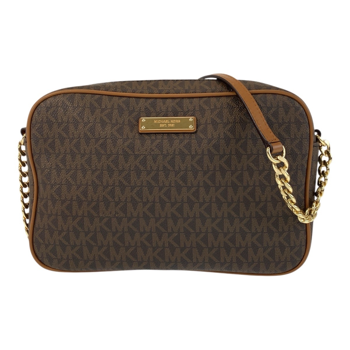 美品 ブラウン ゴールド金具 PVC ショルダーバッグ ポシェット レディース 502717 5,916円