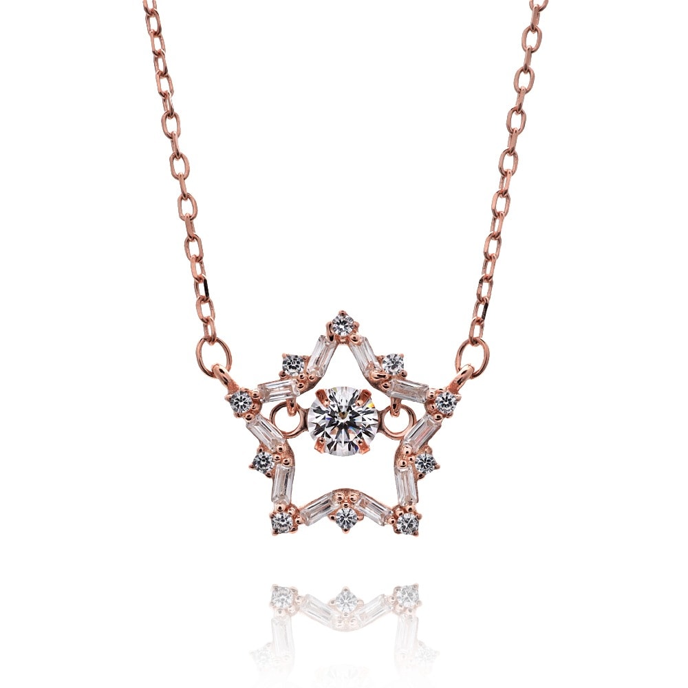 S925 ダンシングスター ネックレス 金 [fhns050-rosegold]