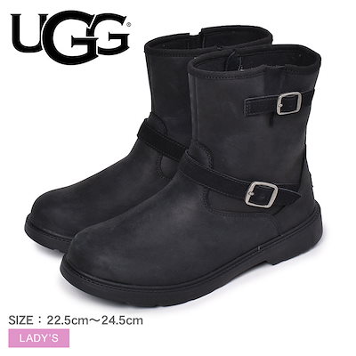 UGG ブラックレザーシューズ ファー付き size:29 (eu43) UGG ブラックレザーシューズ ファー付き size:29 (eu43)