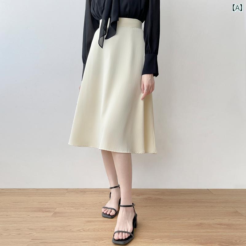 スカート レディース 大人 春秋 シフォン Aライン ミモレ丈 アンブレラ オフィスカジュアル フレア 婦人服 エレガント フェミニン