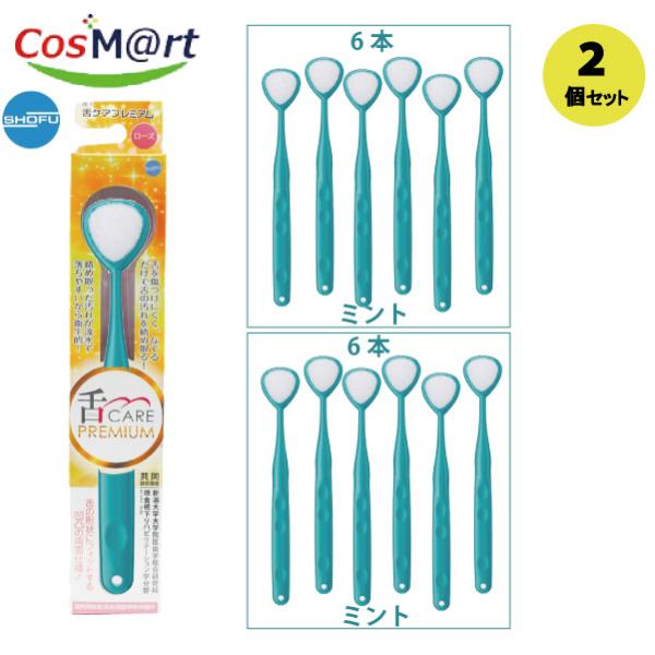 【2個セット】松風 舌ケア　プレミアム　ミント　6本入(4538162300288-2)【ゆうパケットにて発送】