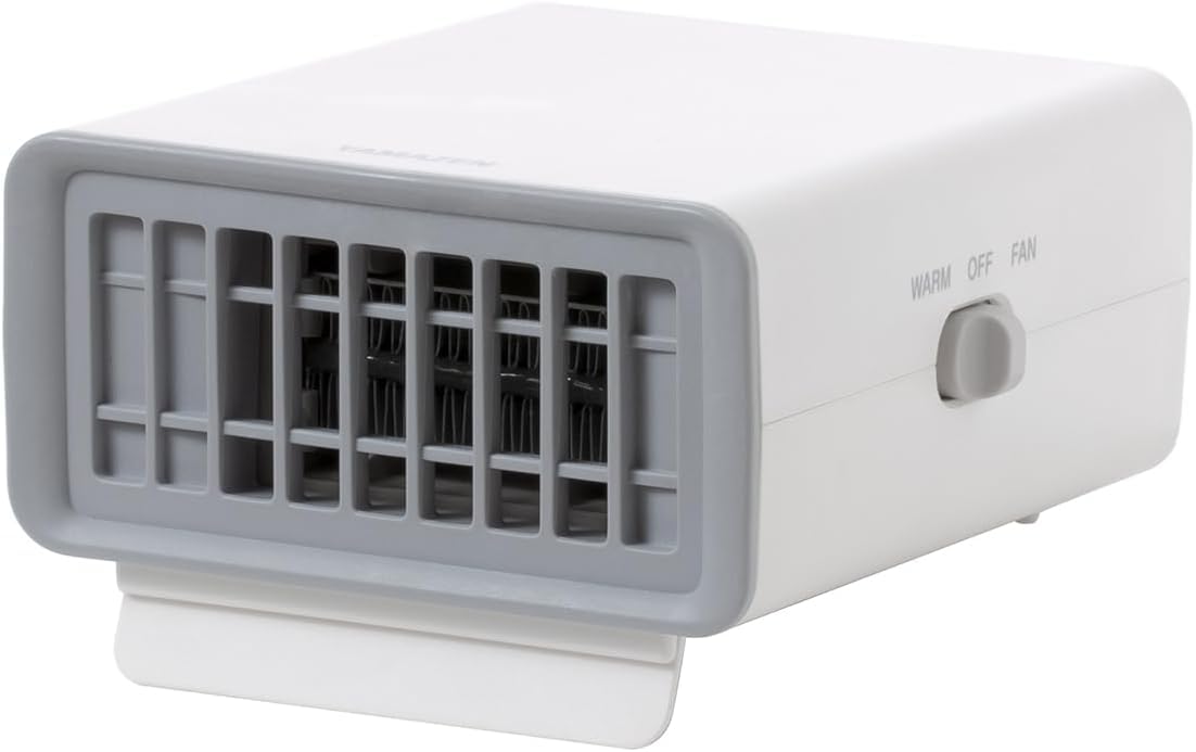 [山善] ヒーター セラミックヒーター セラミックファンヒーター コンパクト 速暖 ミニ 手元 ヒーター 2WAY (温風/送風) 小型 デスクヒーター スタンド付き ホワイト DMF-D021(W)