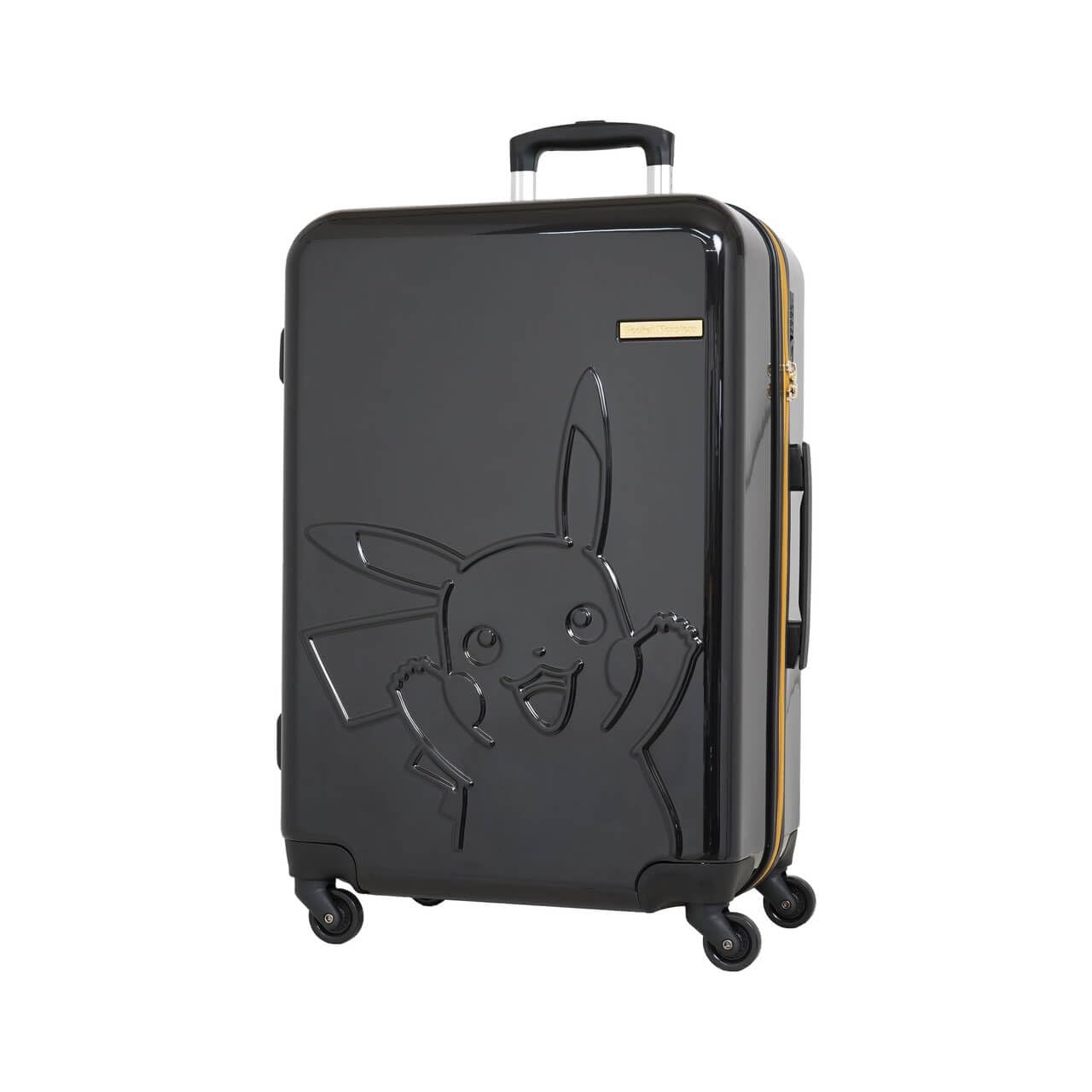 衣類用圧縮袋付き ポケモン スーツケース M ピカチュウ 62L キャリーケース キャリーバッグ (ブラック)