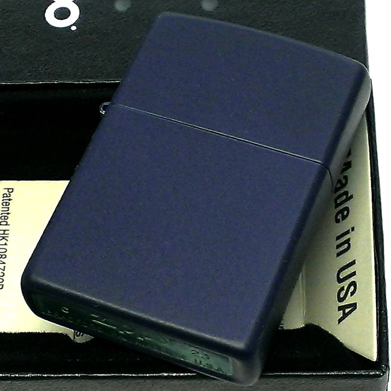 ZIPPO クール 艶消し シンプル ライター ジッポー ネイビー 紺 プレゼント ギフト おしゃれ かっこいい メンズ