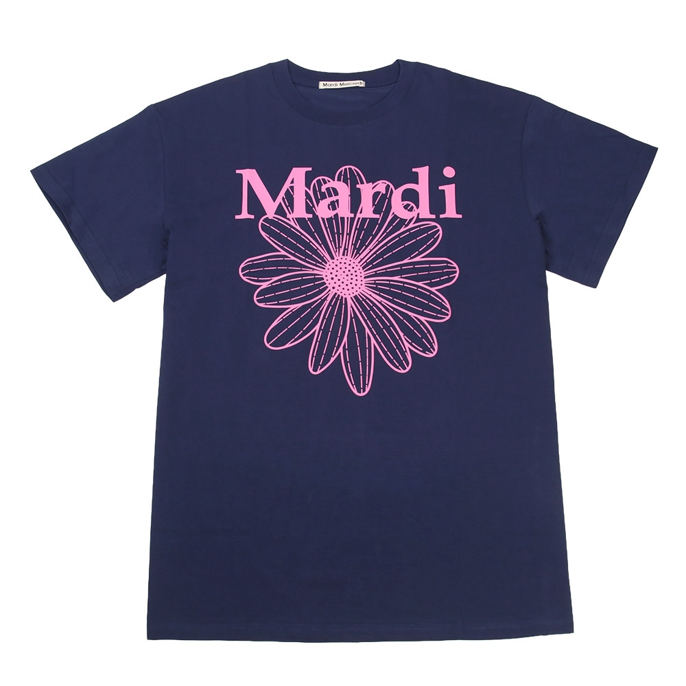 Tシャツ UNISEX TSHIRT FLOWERMARDI NAVY PINK 半袖 レディース 韓国 ファッション アパレル