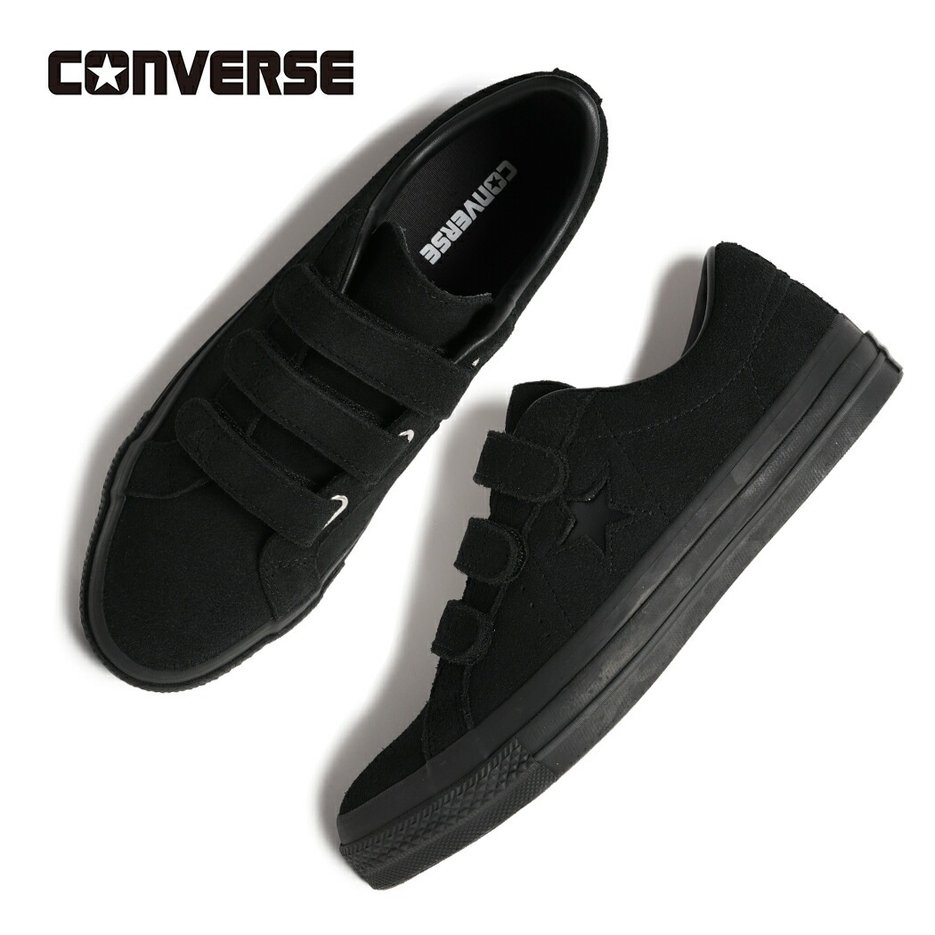 CONVERSE コンバース ONE STAR SUEDE V-3 ワンスター スエード ベルクロ スニーカー BLACK MONOCHROME ( ブラック 黒 メンズ レディース 33702991