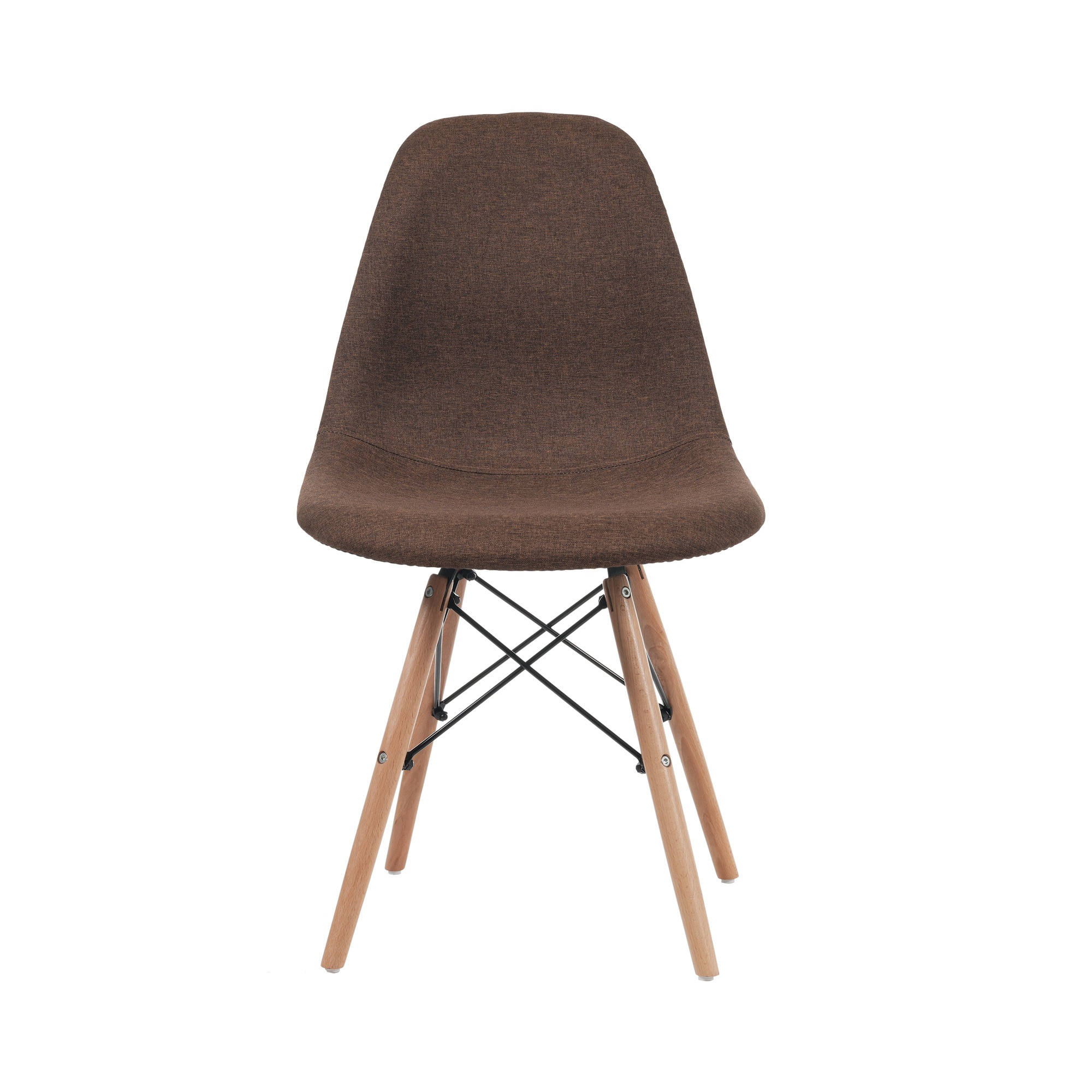【国内出荷-送.料.無.料】【2脚】【ブラウン座面＆ナチュラル脚】【ファブリック】イームズチェアリプロダクトイームズチェアDSWダイニングチェアDSWダイニングチェアーeamesイームズチェアーイーム 8,558円