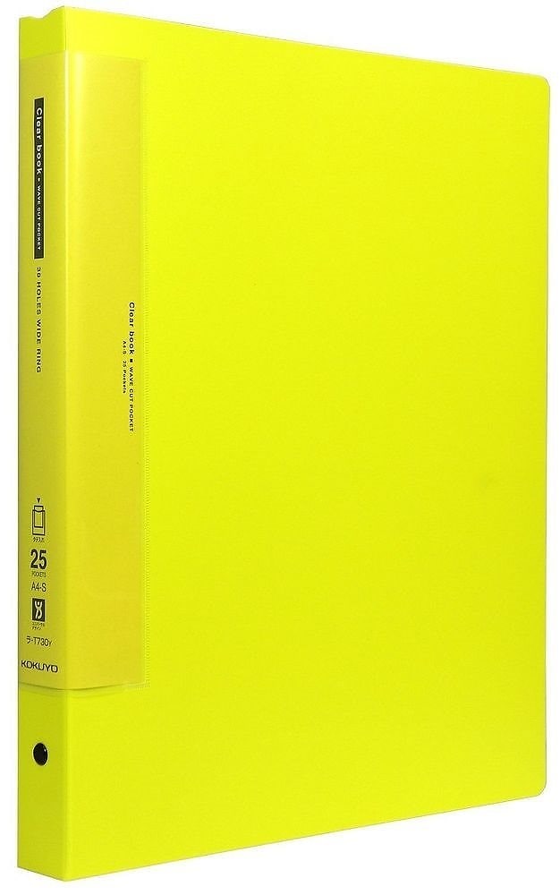（まとめ買い）クリヤーブック ウェーブカット 替紙式 A4縦 25ポケット 黄 ラ-T730Y [x3]