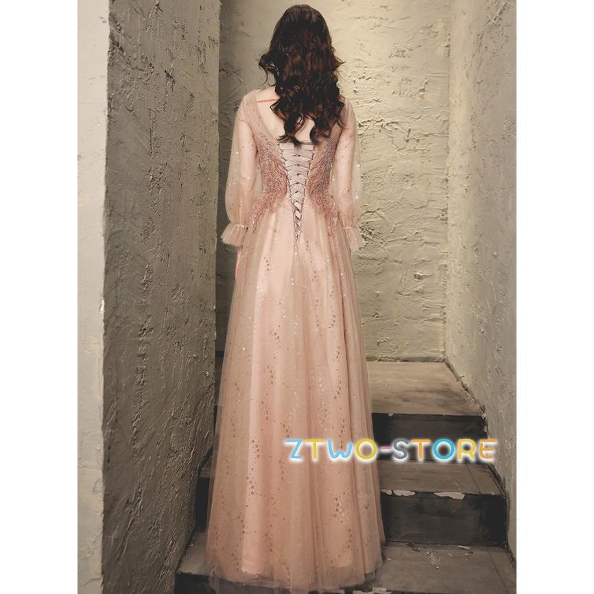 ワンピースドレスドレス花嫁 シアー袖 大きいサイズ 袖あり カラードレス 長袖 結婚式 ドレス 3L ウエディング ウェディングドレス キラキラ ロングドレス 4L 韓国 二次会