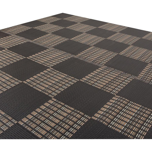 1090280031302 洗える PPカーペット ウィード ブラック 江戸間8畳 約348×352cm メーカー直送