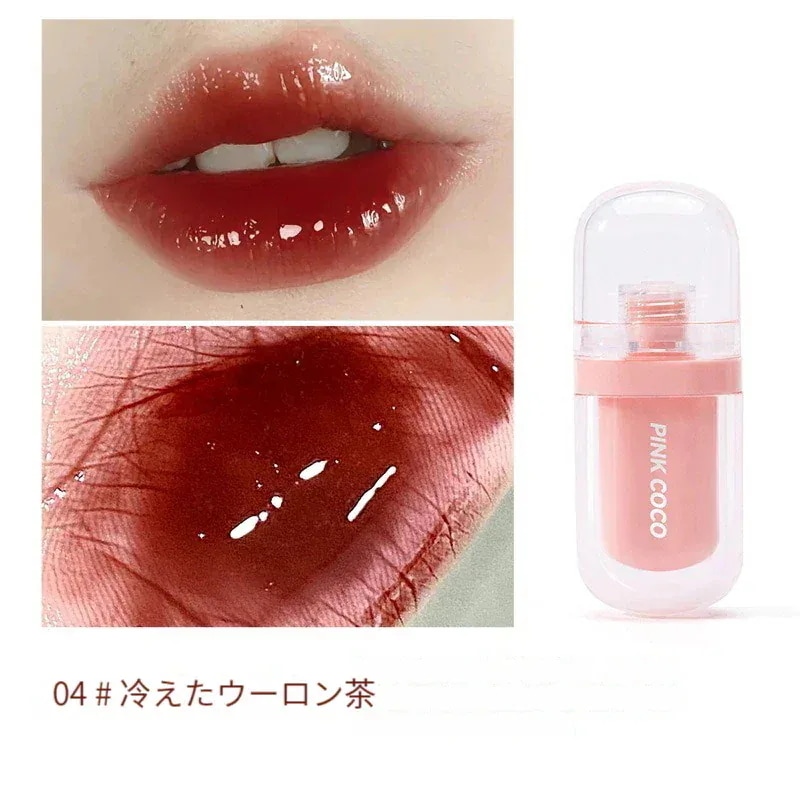 Qoo10] Pink coco リップグロス 50色 水光 8時間持続保 : ポイントメイク