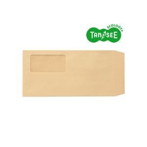 TANOSEE 窓付封筒 ワンタッチテープ付 長3 70g/m2 クラフト 業務用パック 1箱（1000枚）