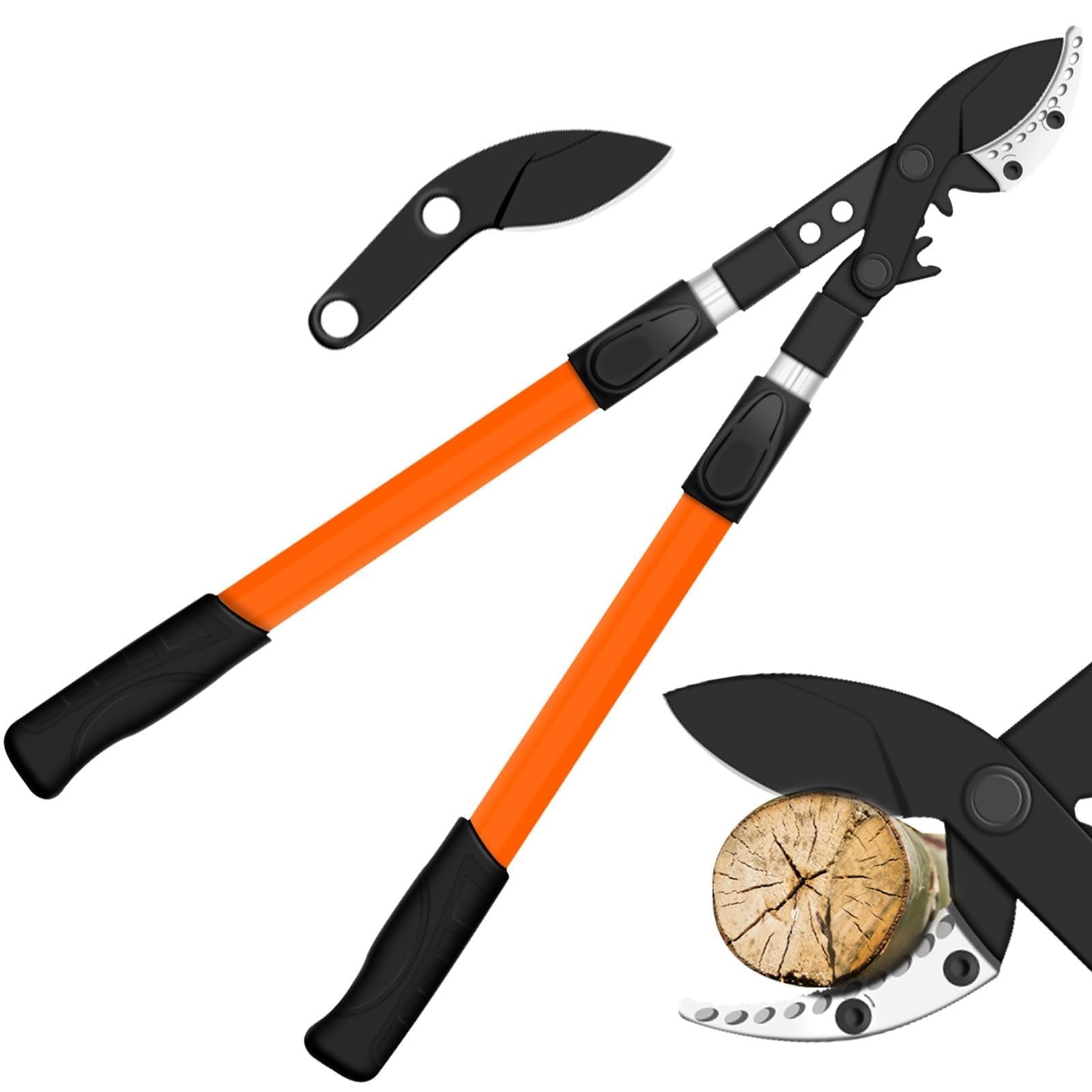 UYTON 園芸用ハサミ ハサミ 伸縮長さ66-101cｍ切断径80mm SK5高級炭素刃物工具鋼 アルミ柄 鷹口強力ハサミ 歯車助力 園芸バサミ はさみ 剪定ばさみ 剪定鋏 園芸ロッパー 剪定ハサミ