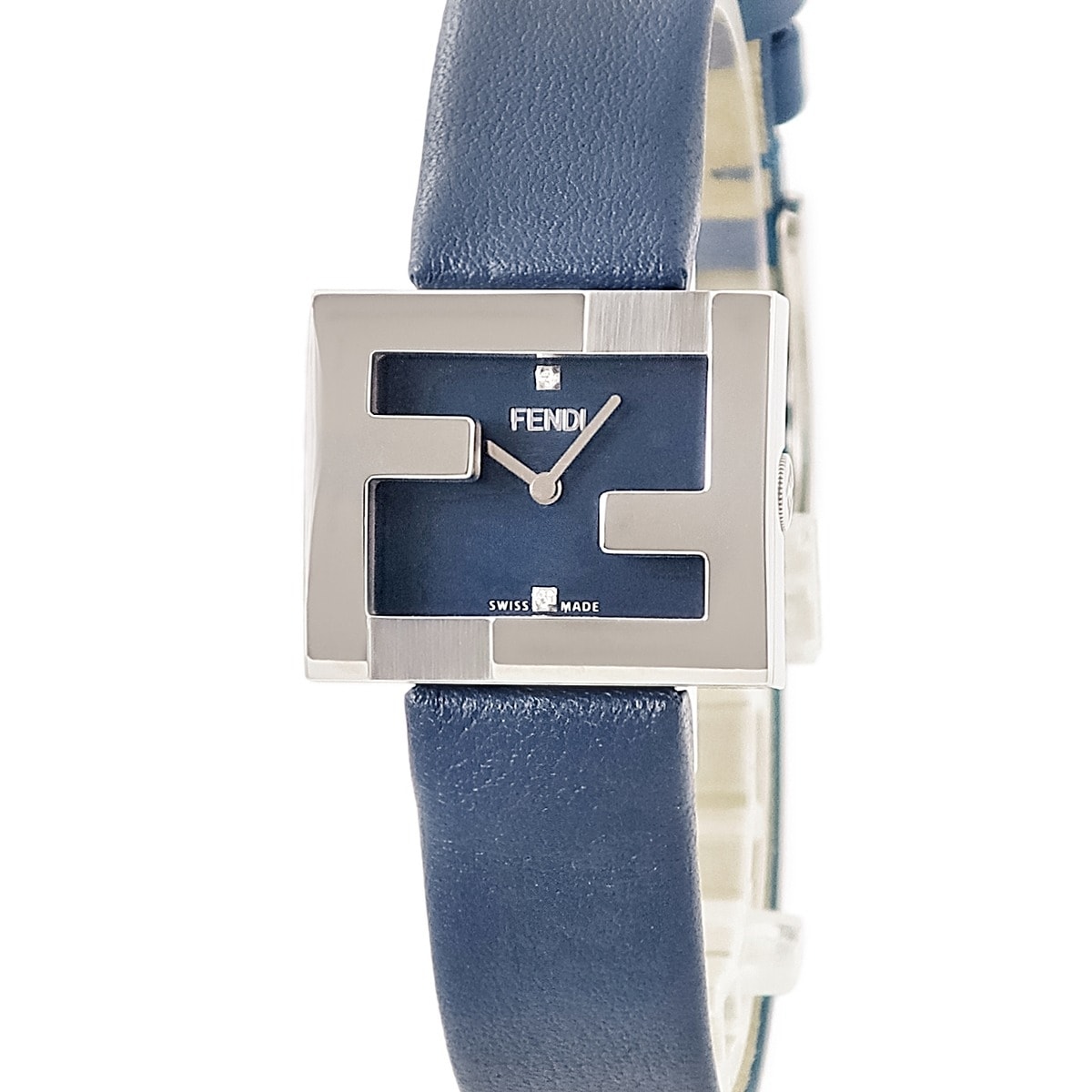 マニア レクタンギュラー F100102801 クオーツ レディース 未使用 ズッカフェイス 純正ダイヤ ブルー 3年保証