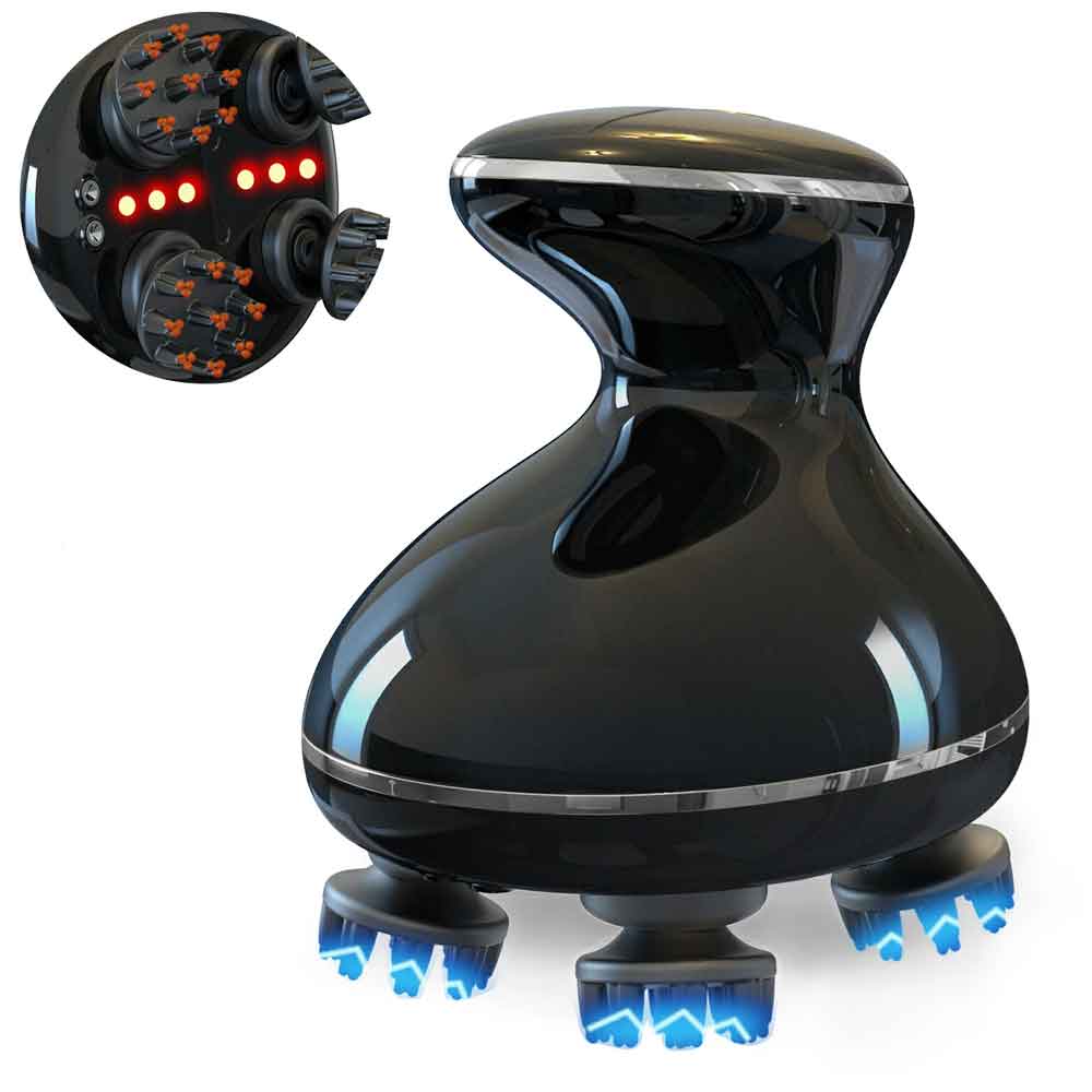 EMSヘッドマッサージャー 電動頭皮ブラシ IPX7完全防水 赤色LED 振動マッサージ お風呂で使える シャンプー 浴室OK 頭皮ケアマッサージ ヘッドスパマシン スカルプケア 美顔器 6,980円