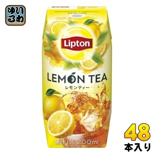 森永乳業 リプトン レモンティー 200ml 紙パック 48本 (24本入×2 まとめ買い) 紅茶 常温保存可能