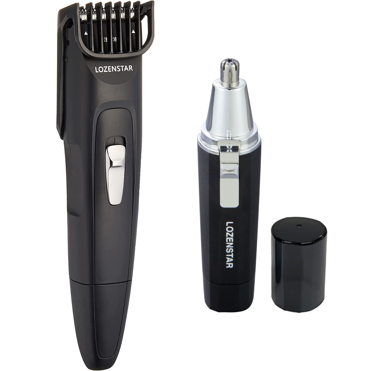 【セット品】 ロゼンスター 水洗い 鼻毛 耳毛 カッター 静音 低振動設計 乾電池式 水洗い ヒゲ トリマー メンズ シェーバー 電気シェーバー アタッチメント付き 生活防水 コードレス 小型 乾電池