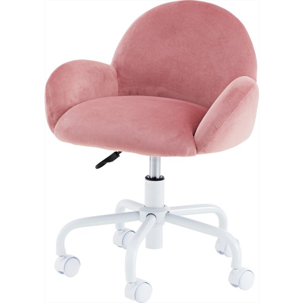 ベロア調の座面がかわいい肘付デスクチェア 北欧 インダストリアル ガスチェア オフィスチェア 9,068円