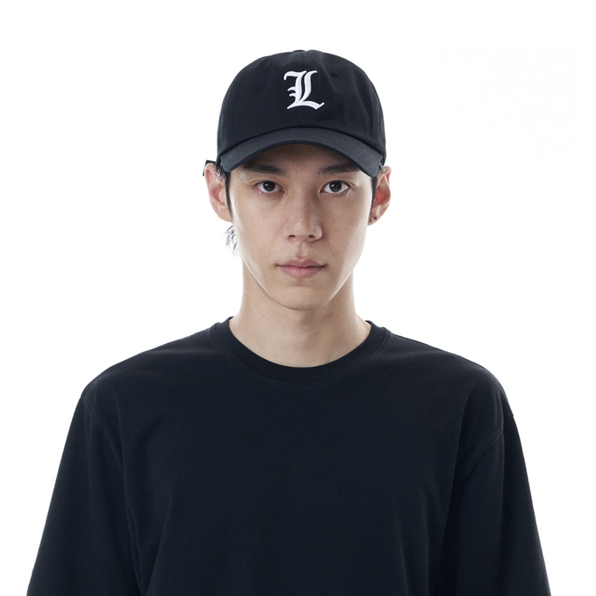 ランキング上位のプレゼント エルロゴボールキャップ（ブラック）韓国ファッション デイリー カップル野球帽子 ユニセックスキャップ キャップ