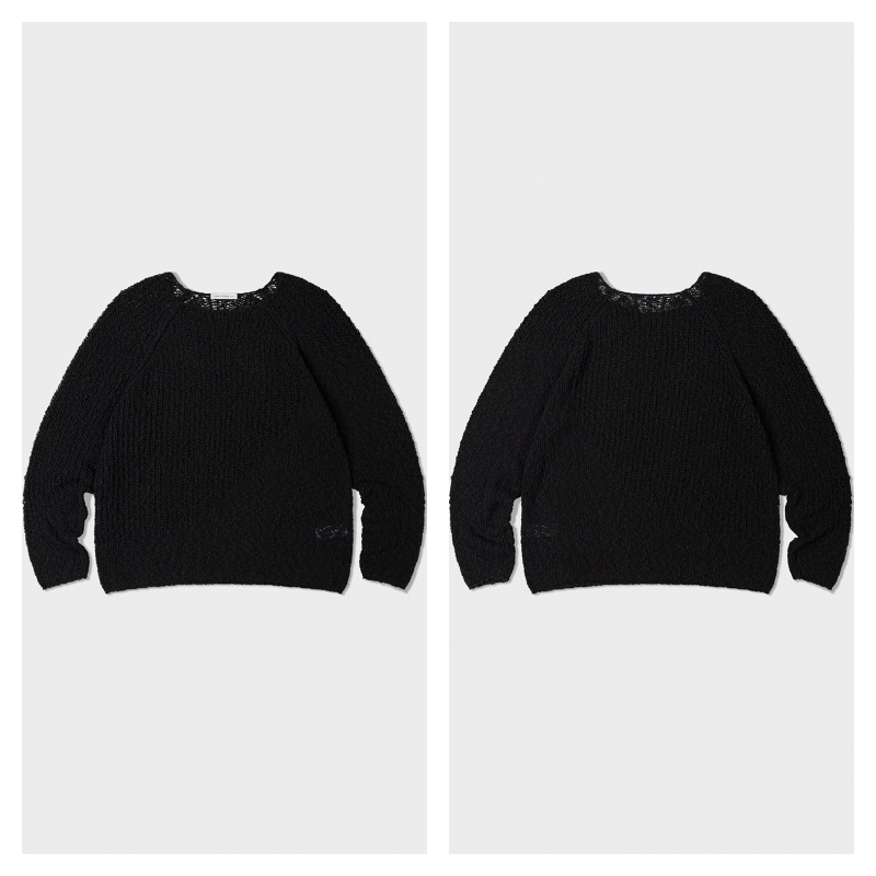 【LOW CLASSIC】 WAVE SWEATER : BLACK