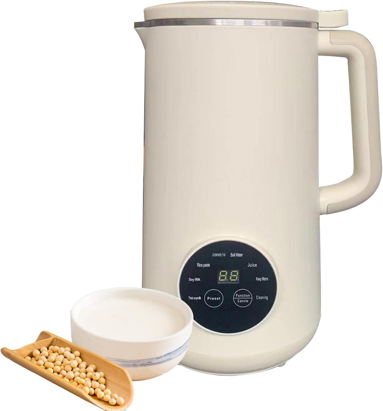 「無泡豆&無濾過」 MACOLAUDER 豆乳メーカー 8時間予約 1L大容量 豆乳機 濃豆乳 微圧豆乳 米ペースト 離乳食 お湯 ジュース 保温 洗浄 電磁誘導スイッチ 10葉ステンレス刃 ジューサ