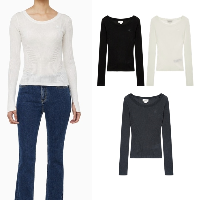 Slim Cropped Knitwear T-shirt (J225029) 12,305円