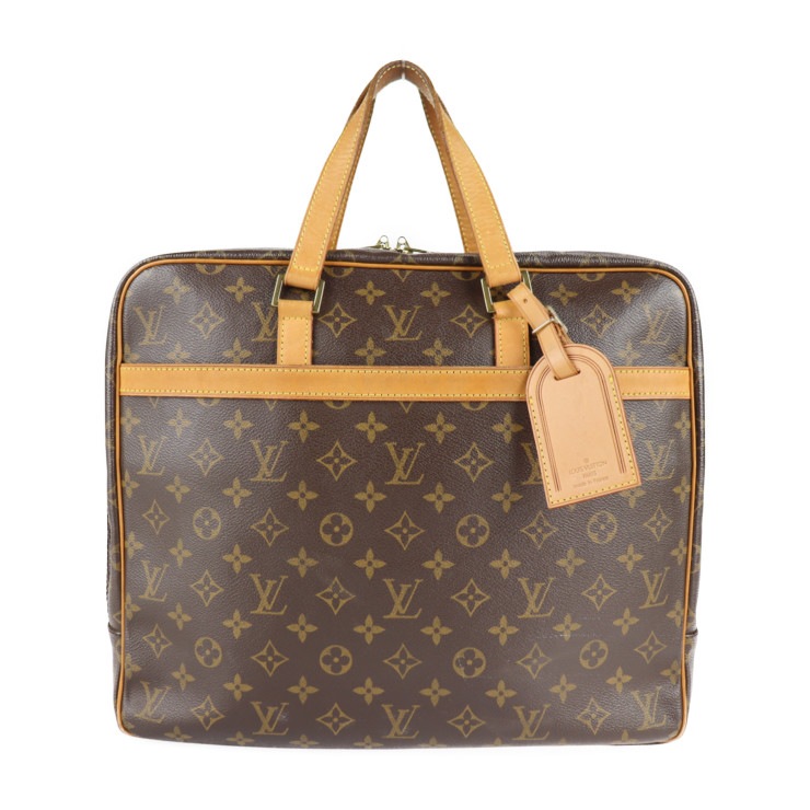 美品 LOUIS VUITTON ルイ ヴィトン ビジネスバッグ M53343 ポルトドキュマン ペガス モノグラム PVC レザー ブラウン ブリーフケース 書類カバン 書類鞄 ビトン 本物保証 中