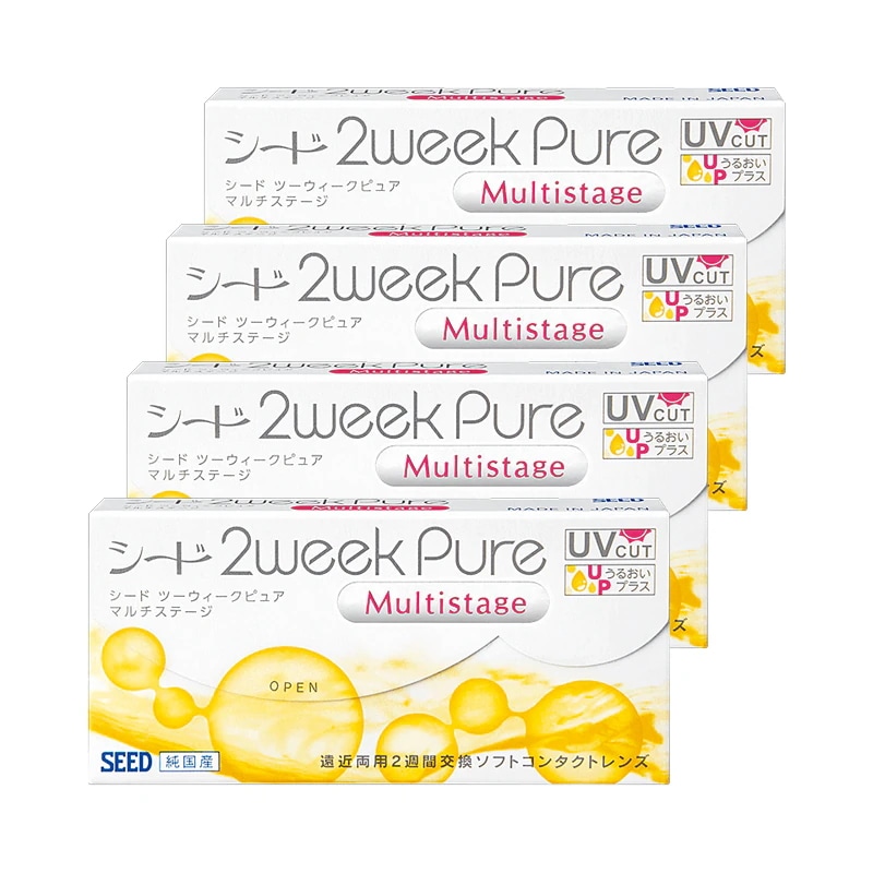6枚入 [ 4箱 ] まとめ買い 遠近両用 シード 2ウィークピュア マルチステージ
