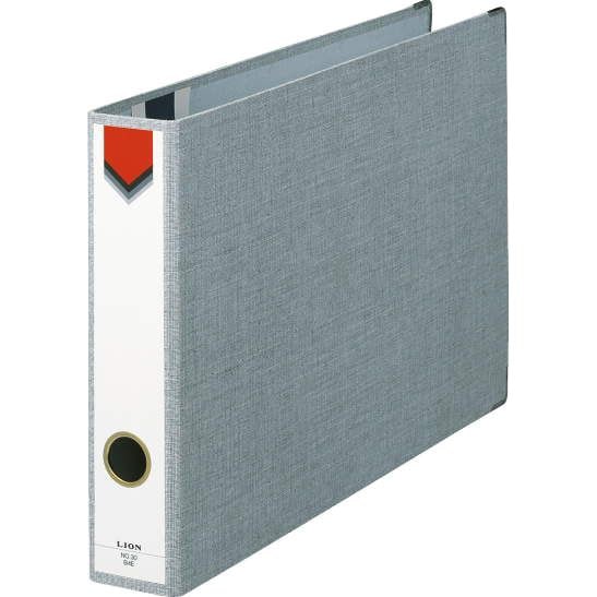 （まとめ買い）ライオン事務器 スモールファイル B4ヨコ 2穴 270枚収容 背幅60mm グレー No.30 B4E 120-20 [x3]