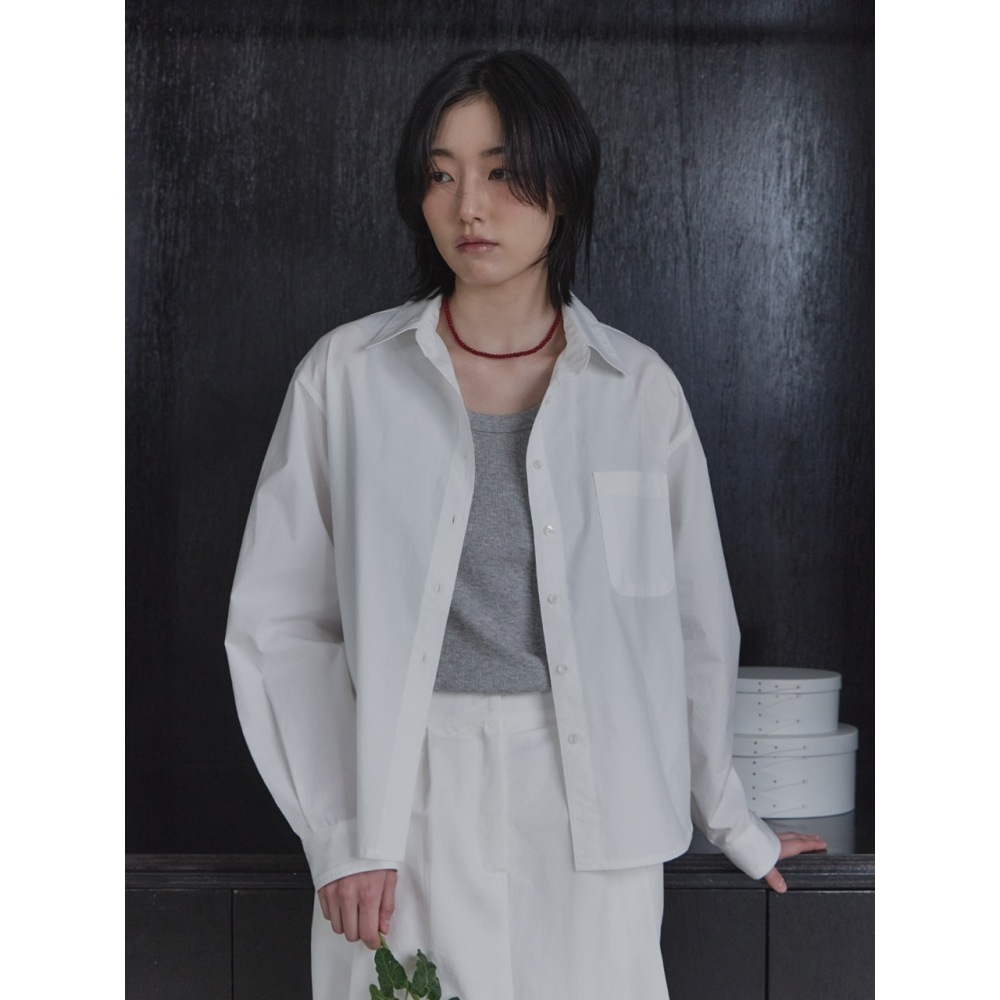 ACOVE エッセンシャルショートシャツホワイト