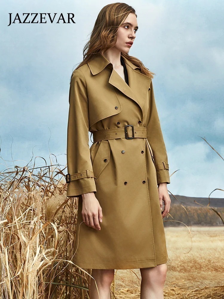 【3日出荷】春トレンチコートレディースアウターミドル丈イギリススタイルカジュアル高級感ウェスト引き締め 7,595円